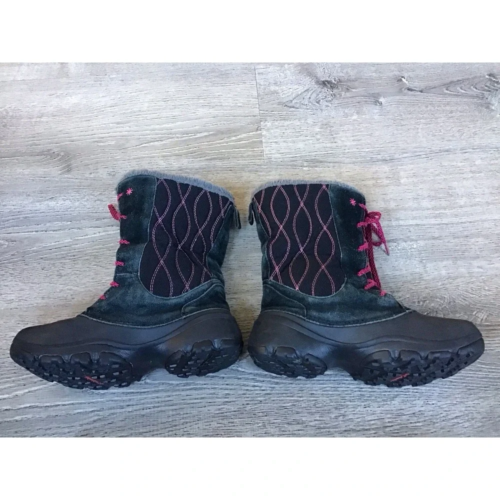 Columbia Boots Youth Size 5 Canyon Snow Winter Black Pink Omni Heat BY1310-010